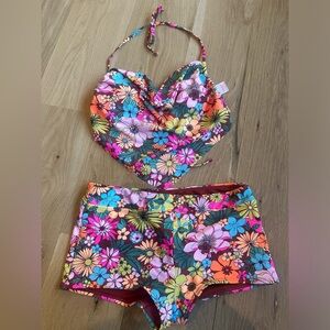 No Boundaries Cowl Neck 70s Inspired Bathing Suit